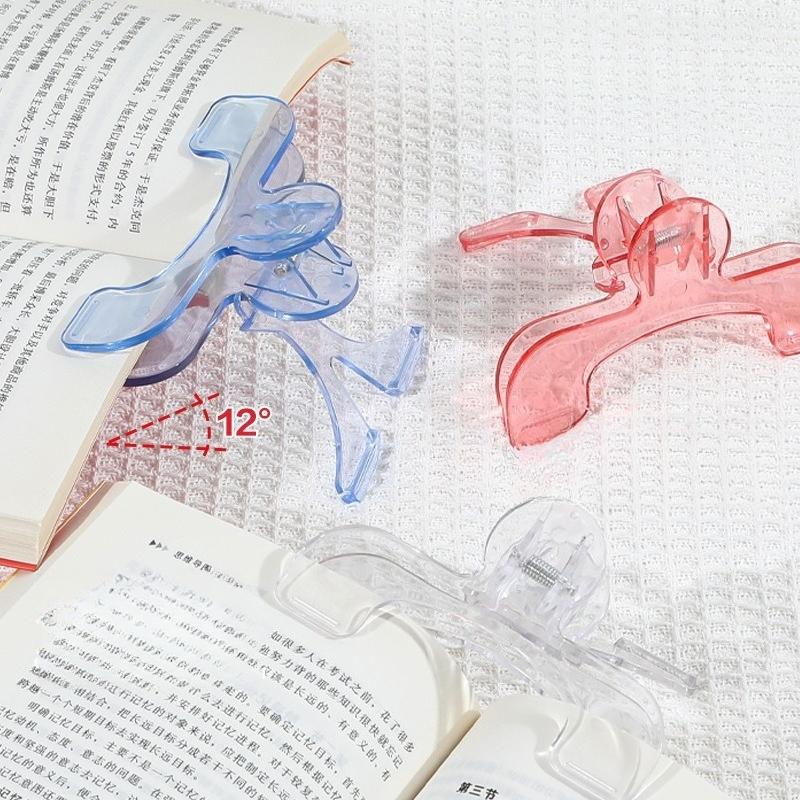 Transparent Plastic Book Holder with Holder for Reading Assistance, Fixed Documents, Bookmarks, Stationery, Learning Supplies