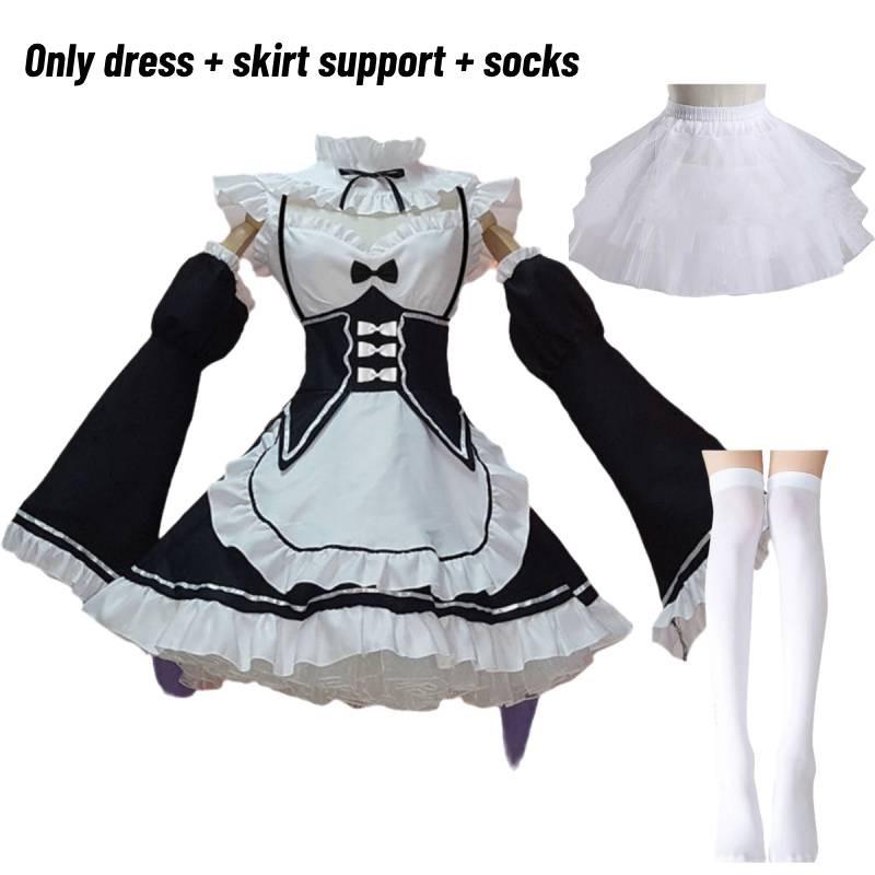 Zero Kara Hajimeru Isekai Seikatsu Twins Ramrem Cosplay Maid Party Dress