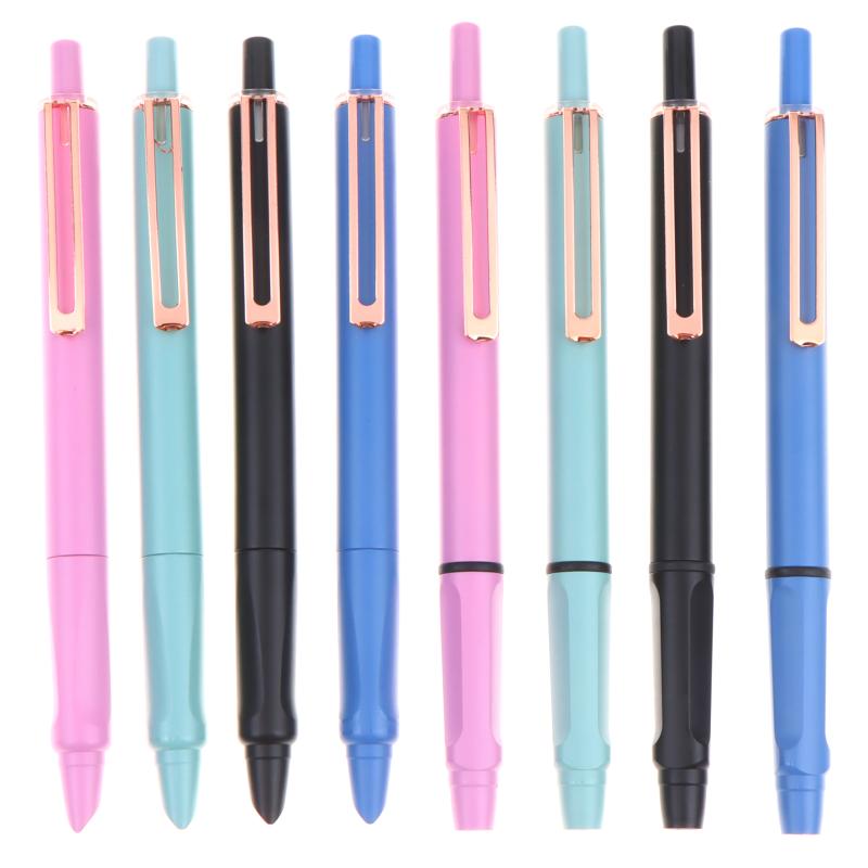 New New Retractable Press Type Fountain Pen Color Pen Body Notched Ink Pen Calligraphy Practice Exchangeable Ink Writing Pen