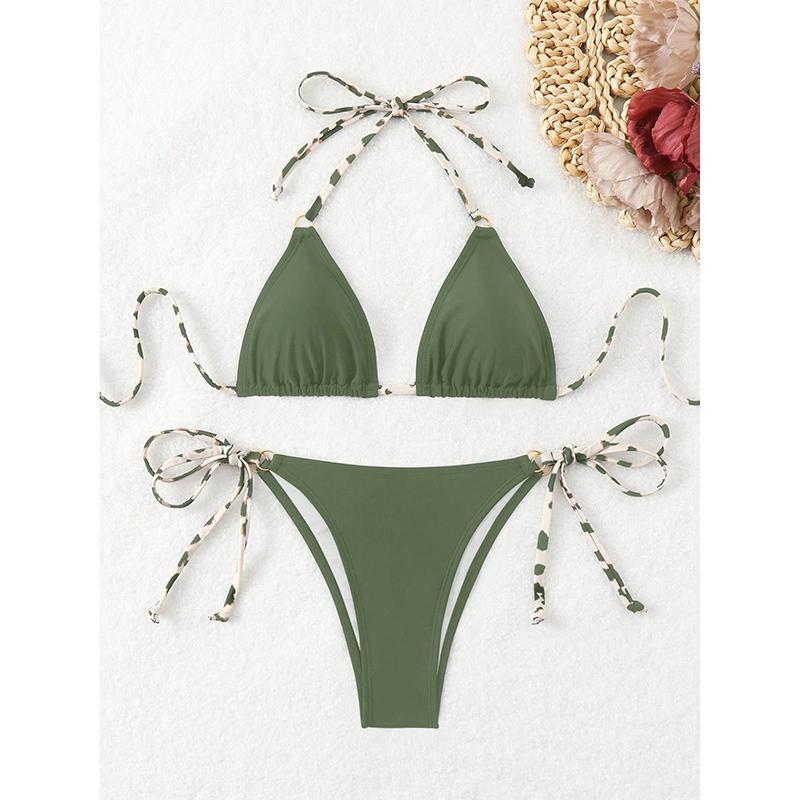 Sexy Bikini 2026 Women Swimsuit Halter Tie Back Micro Thong Bikini Set Lace Up Female Swimwear for Woman Beach Wear Bathing Suit