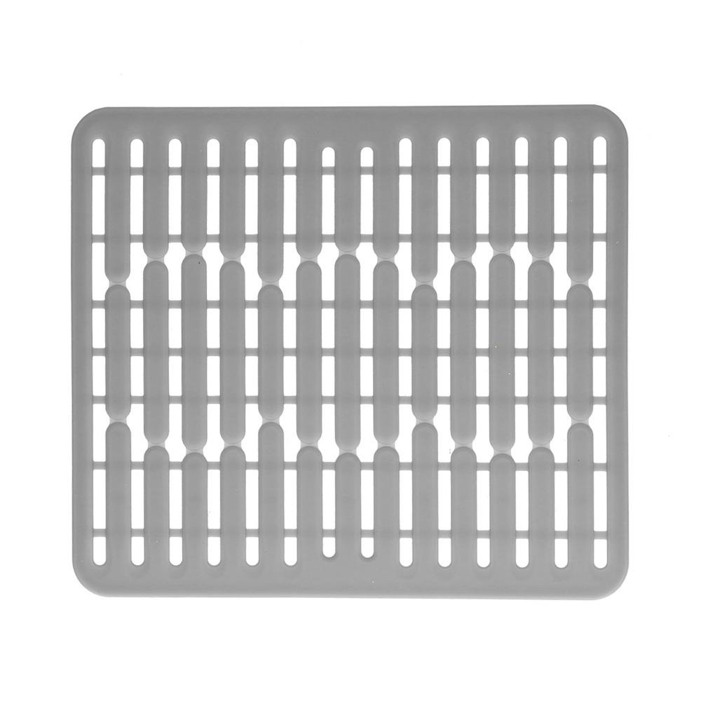 

Kitchen Tool Silicone Sink Mat Gray Multipurpose Dish Drying Mat Non-Slip Durable Sink Protector Porcelain/Glass Protection