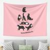 Playing Bernese Mountain Dog  Pink Background Tapestry Decoration Art Aesthetic Tapestries Home Wall Cloth Wall Hanging