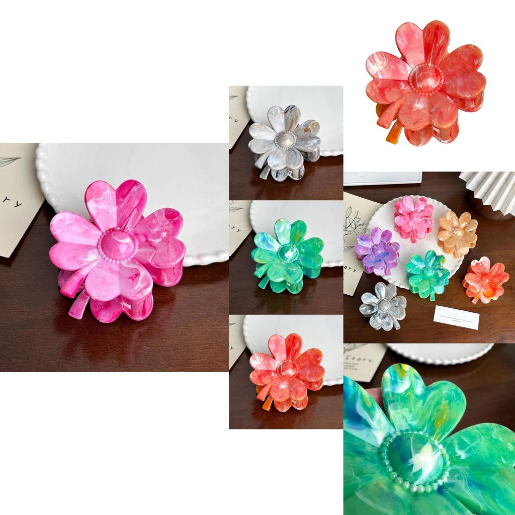 Versatile 8.2cm Hair Claw Clip With Beautiful Flower Pattern Ideal For Summer Fashion And Casual Looks