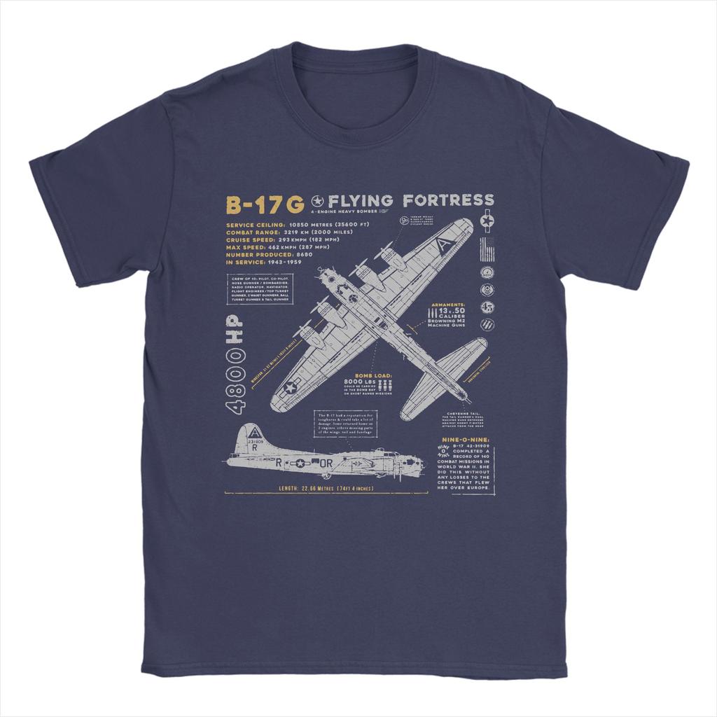 B17 Flying Fortress TShirt Men Fighter Plane WW2 War Pilot Aircraft Airplane 100 Cotton Tee Shirt O Neck T Shirt Gift Clothes