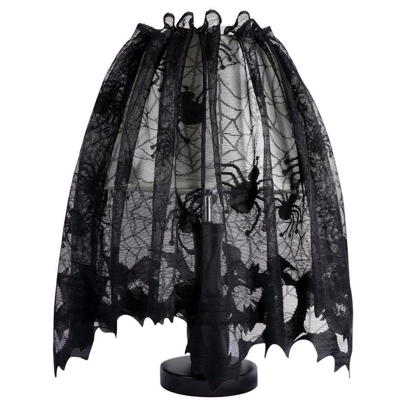 Halloween Lamp Shades Round Spider  Fireplace Mantle Lampshade Scarf