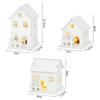 2025 Christmas Led Light Wooden House with Snowflake Luminous Cabin Christmas Decorations For Home Xmas Ornament New Year Gifts