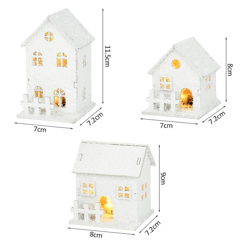 2025 Christmas Led Light Wooden House with Snowflake Luminous Cabin Christmas Decorations For Home Xmas Ornament New Year Gifts