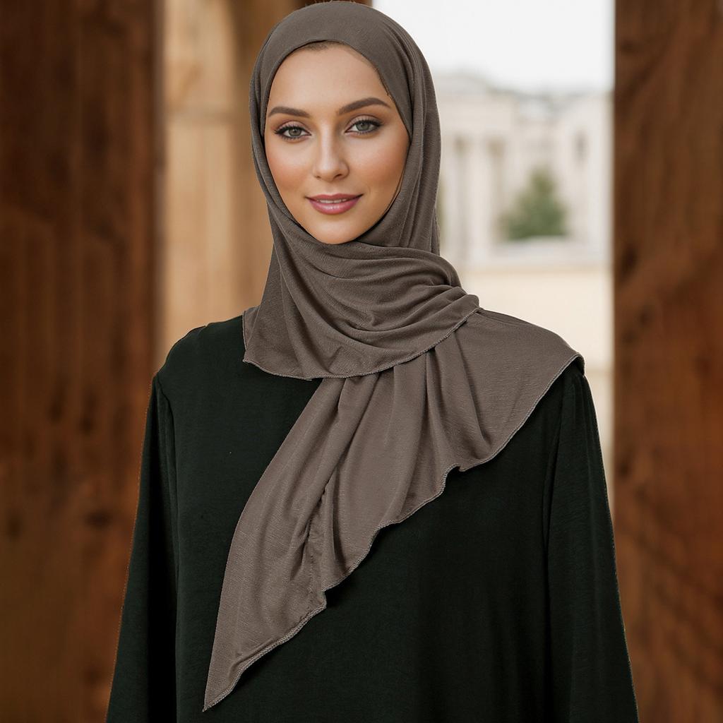 Luxury Solid Modal Jersey Hijab Scarf Instant Bufanda For Woman Ready to Wear Casual Wrap Islamic Headscarf Turban Femme 68*68cm