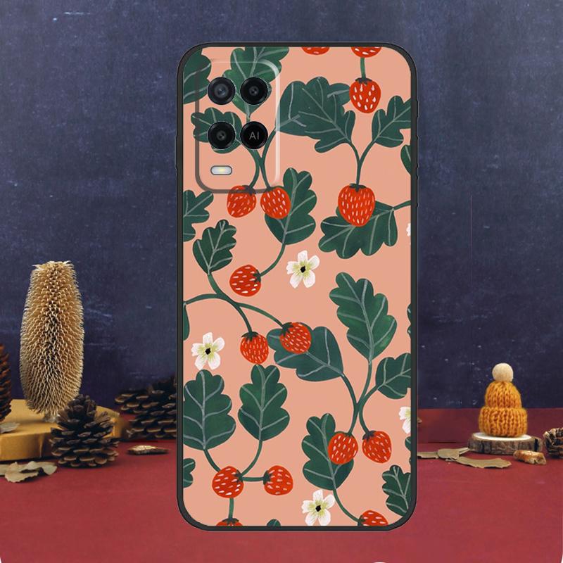 Cute Strawberry Case For Oppo A80 A60 A40 A78 A98 A58 A38 A18 A54 A74 A94 A96 A76 A16 A15 A17 A57 A5 A6 Pro