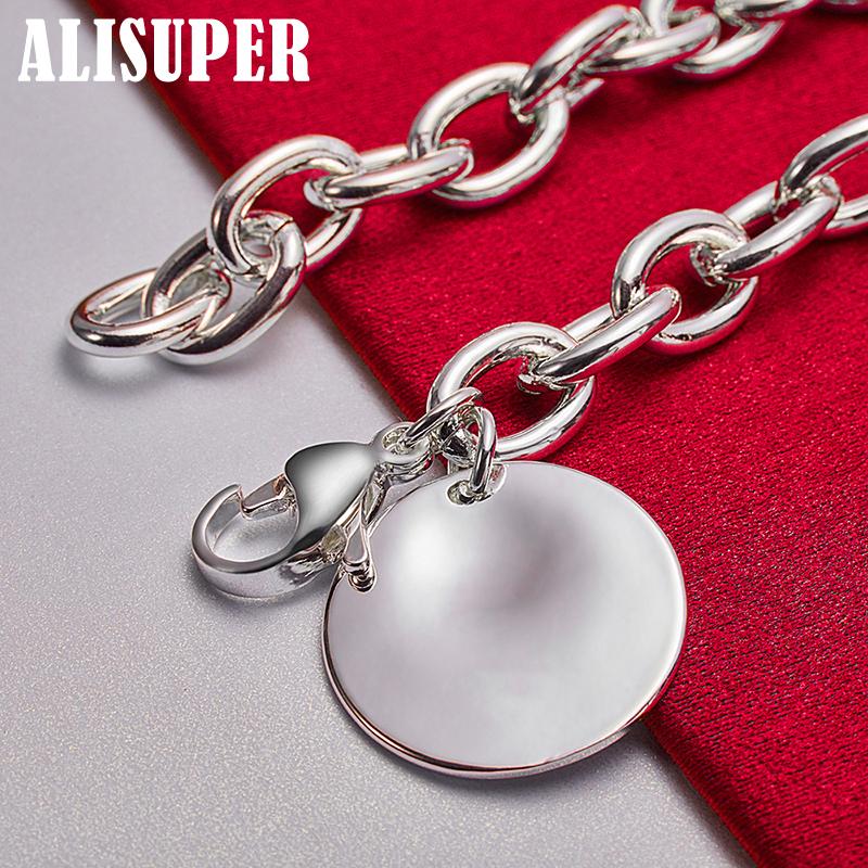 925 Sterling Silber Kreis/Runde Tag Armband Schmuck