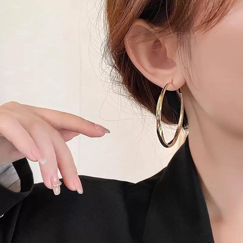 Fashion Stud Earrings with Large Hoop Designs, Women's New Style, High-end and Luxurious Style Ear Ring Accessories