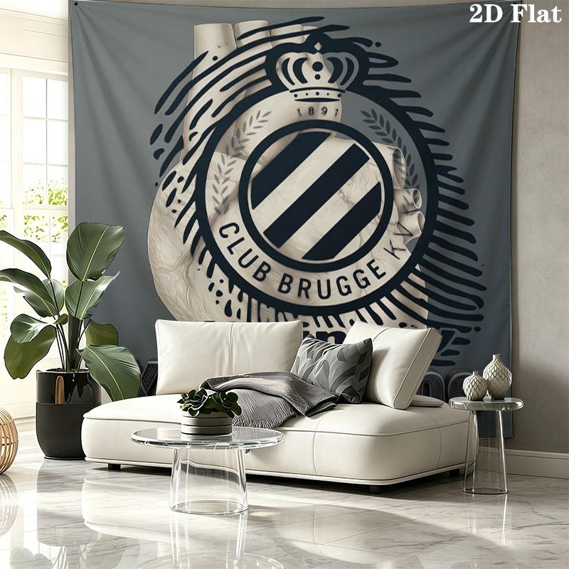 Club Brugge KV Custom Name Wall Tapestry Aesthetic Wall Hanging Printed Fabric Blanket Decorative Tapestries for Bedroom Living Room Home Decor