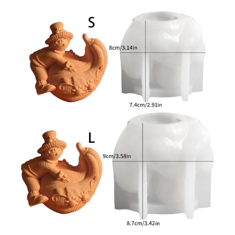 Molde de Vela de Abóbora Palhaço Moldes de Silicone para Halloween Moldes de Enfeites Moldes de Fundição Moldes de Gesso para Decoração de Casa