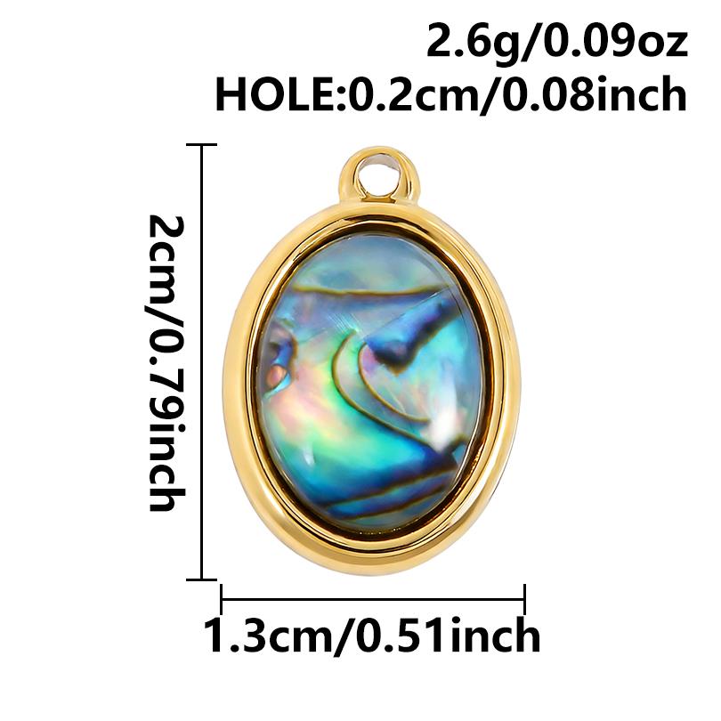 2pcs Different Shape Transparent Drip Oil Abalone Shell Charm Stainless Steel Charms For Jewelry Making Pendant DIY Accessories