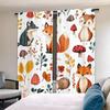 2PCS Cartoon Curtains, Fox Hedgehog Mushroom Forest, Digital Print, Bedroom Living Room, Office, Bathroom, Dining Room
