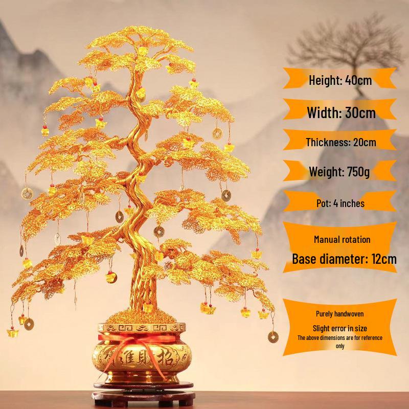 Handcrafted Woven Money Tree Home Décor - Wealth-Attracting Gift for Housewarming or New Beginnings
