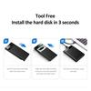HDD Gehäuse Plug and Play 2,5-Zoll Werkzeuglos Mobiles Festplattenlaufwerk Trägerbox Schützendes Kunststoff USB3.1 SATA SSD Gehäuse