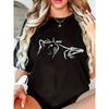 Women'S Casual T-Shirt with Whimsical Cat Graphic - "Boop" Design, Round Neck, Short Sleeves, Slight Stretch Knit Fabric,