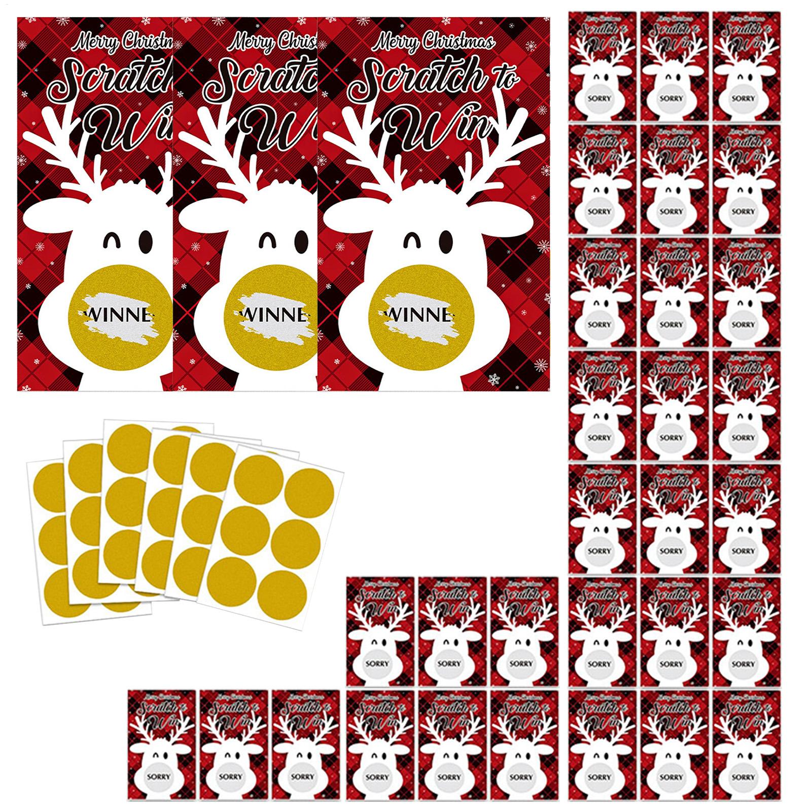 36pcs Holiday Happy Scratch Card Merry Christmas Scratch Game Card Reindeer Lottery Card For Christmas Decorations China Mainland
