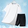 Short-sleeved Quick-drying T-shirt Ice Silk Quick-drying Short-sleeved Printed Breathable Mesh Round Neck T-shirt For Men