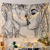 VIKAMA Black White Abstract Wall Tapestry for Living Room Bedroom Modern Minimalist Decor Easy Hang Home Decor Artwork