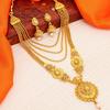 Traditionelles vergoldetes langes Haram-Doppelhalsketten-Set für Damen