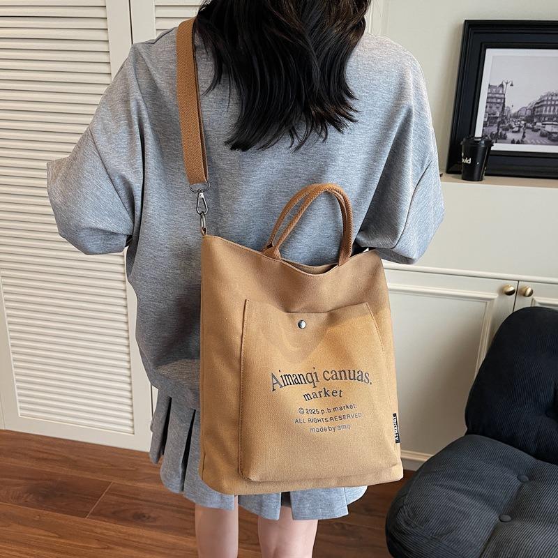 Large Capacity Bag Women's New Fashion Shoulder Women's Bag Canvas Versatile Tote Bag Class Commuter Bag