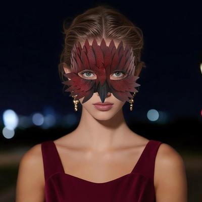 Halloween Face Guard Adjustable Design Multi-Layer Role Playing Headgear Half