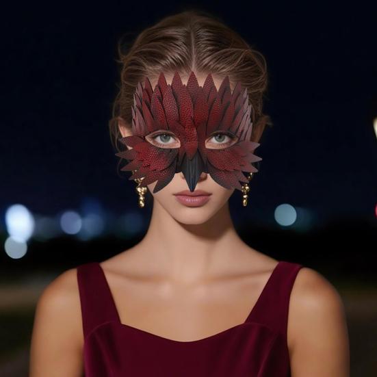 Halloween Face Guard Adjustable Design Multi-Layer Role Playing Headgear Half Face Guard Cosplay Masquerade Prop