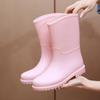 Fashionable Women's Non-slip Mid-calf Waterproof Rubber Rain Boots