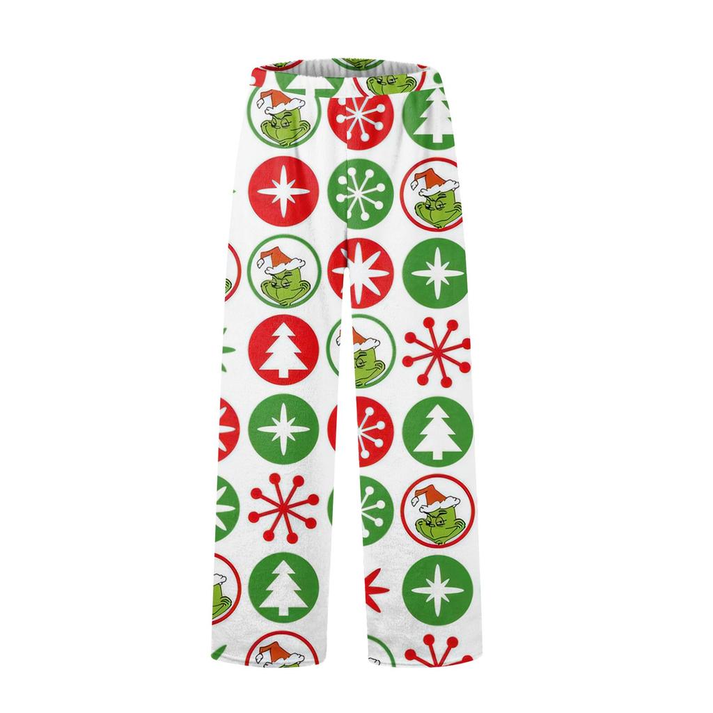 Damen Winterhose in voller Länge, lange Hose mit Weihnachtsdruck