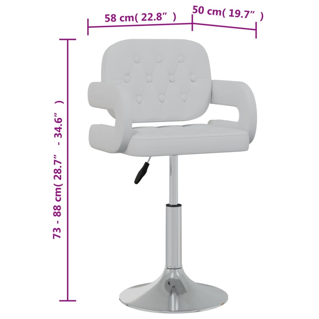 Dining Chairs 2 Pcs Swivel White Faux Leather
