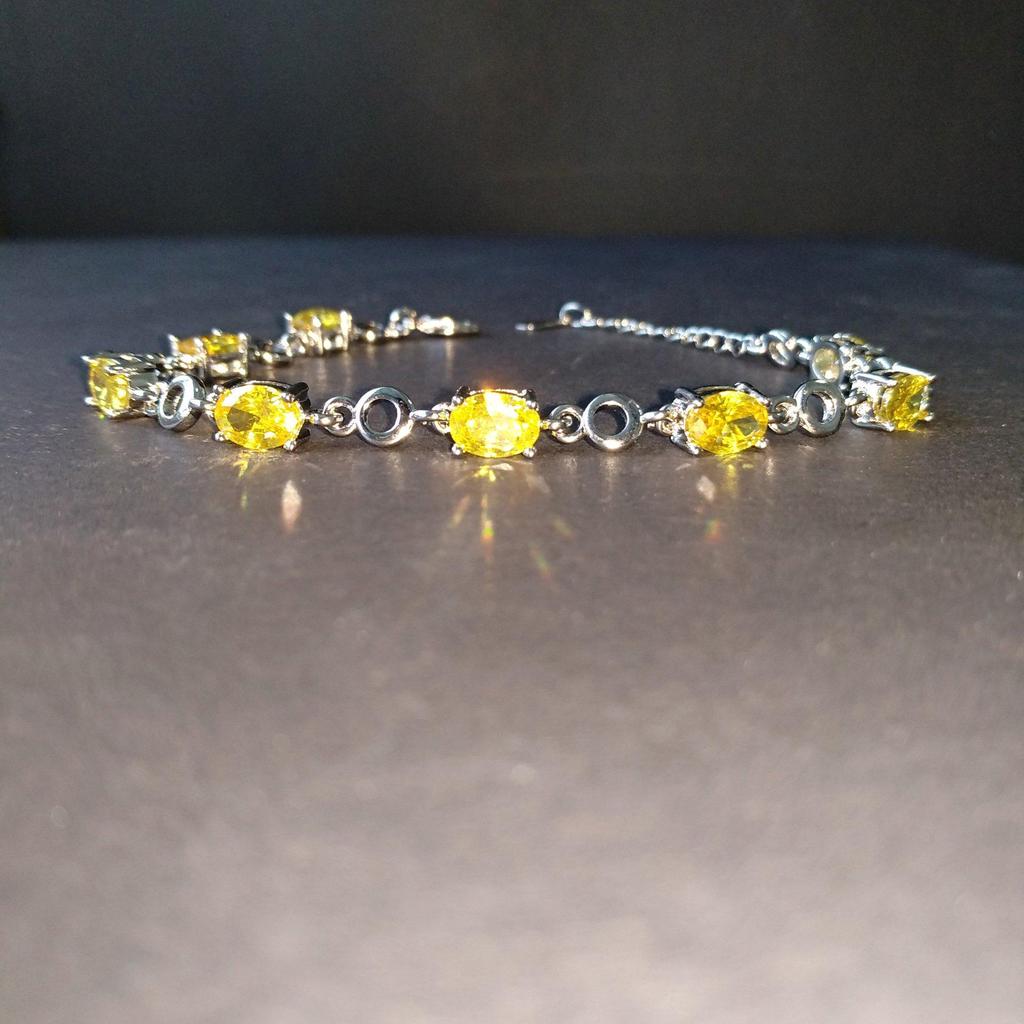 Fashionable Yellow Crystal Gemstone Bracelets - Valentine's Day Gift for Girlfriend