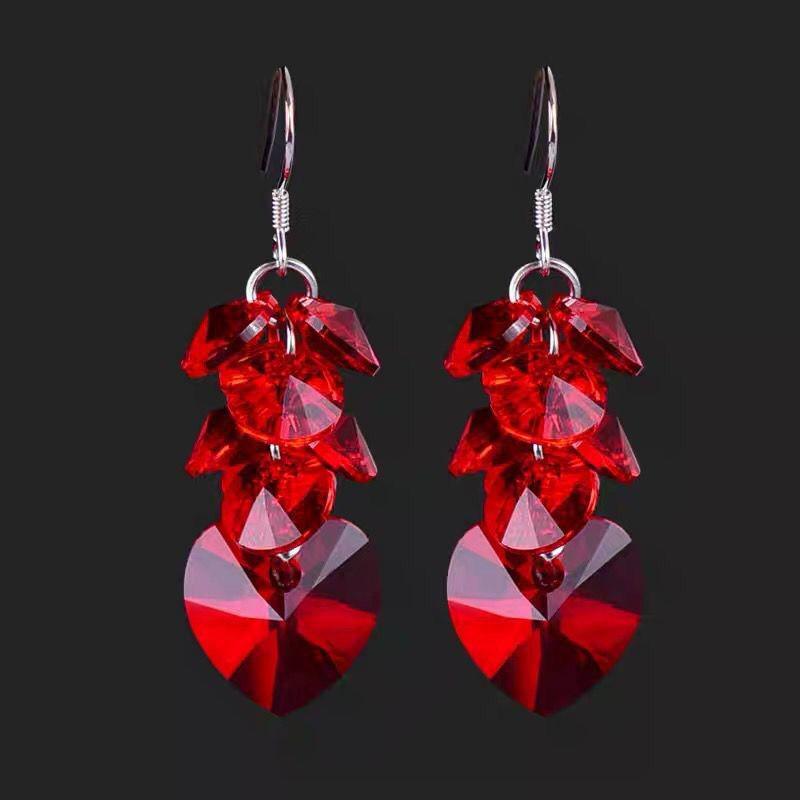Elegant Zodiac Crystal Red Earrings – Sparkling New Style Jewelry Unbranded