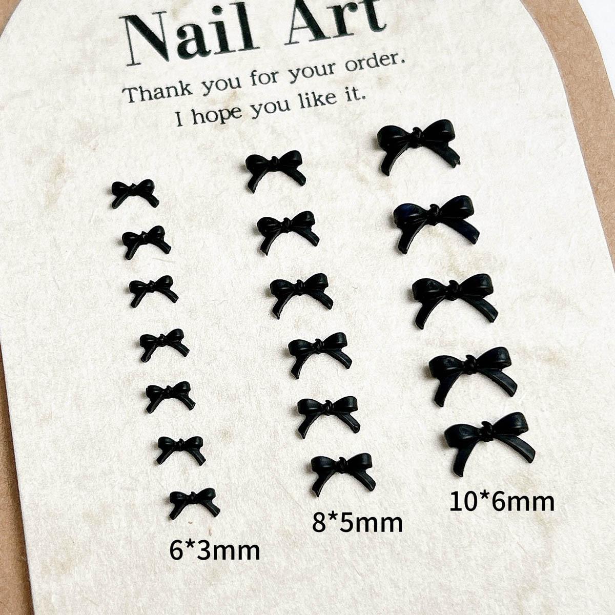 Mini Bowknot Nail Art Decorations Mixed Style Hot Sale Solid Color Ancora Red Large and Small Resin Nail Accessories Mixed Style чёрный