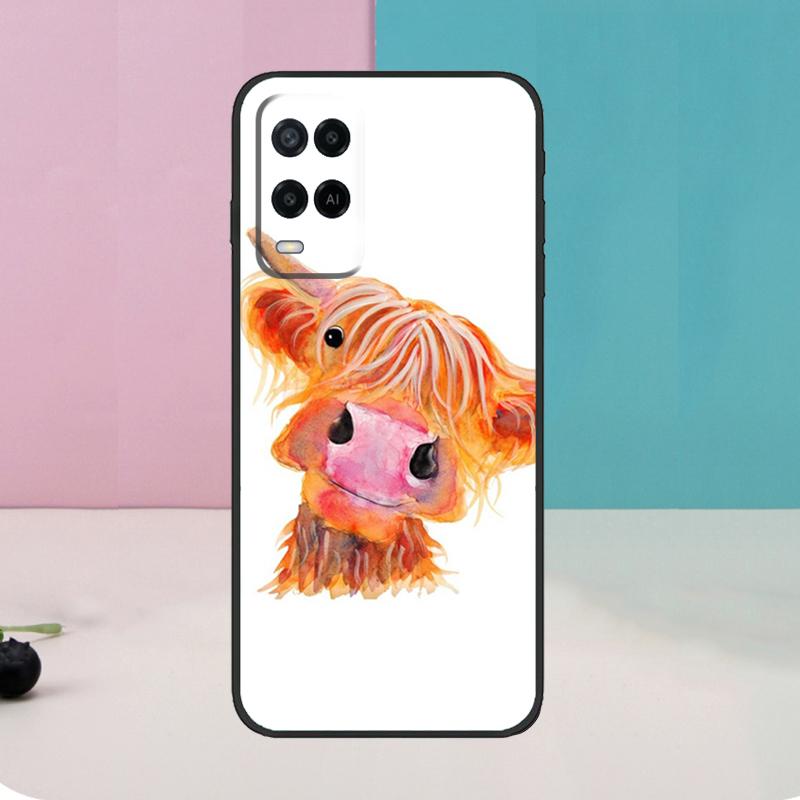 Highland Cows Case For Oppo A60 A80 A40 A15 A16 A17 A57 A94 A74 A54 A76 A96 A18 A38 A58 A78 A98 A5 A6 Pro