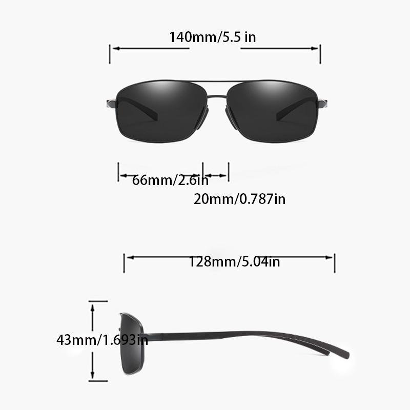 Non-polarized Fashion Men's Metal Sunglasses Double Beam Lens Square Sunglasses Women Men Metal Frame Driving Glasses