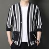 Neuer Herbst Winter Herren Strick V-Ausschnitt Cardigan Temperament Vielseitig Duftender Stil Modischer Koreanischer Kontrastpullover