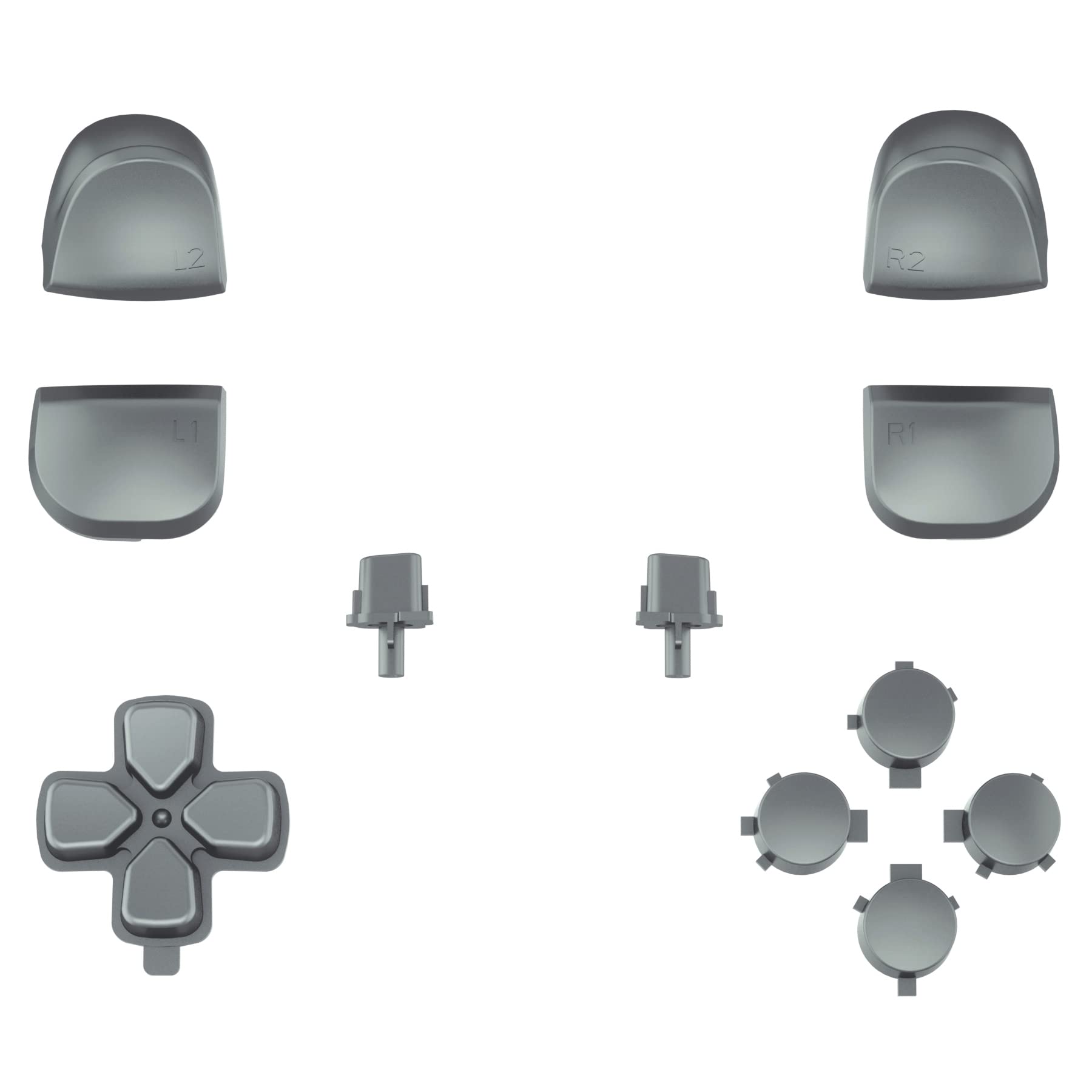 

eXtremeRate Replacement for PS5 Controller and Face Full Set of Metallic Pure Color Buttons for PlayStation 5 Controllers Not Steel D-Pad (BDM-010 &