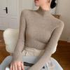 Women's Seamless Half-High Neck Knit Sweater: Versatile, Tight-Fitting Base Layer for Autumn and Winter