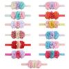 New Children's Three Chiffon Bead Flowers, Candy-colored Baby Elastic Headband, Baby Elastic Headband