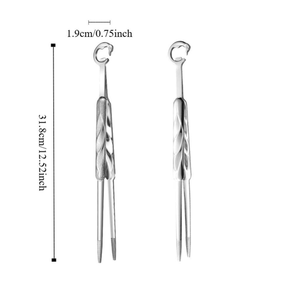 Cooking Tweezer Crane Shape Kitchen Food Tongs 304 Stainless Steel Anti-slip Tipped Barbecue Clip Extended Meat Clamp Restaurant