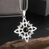 Fashion Charm Witch Knot Necklace Stainless Steel Irish Celtic Knot Pendant Witchcraft Amulet Magical Jewelry Gift for Girls