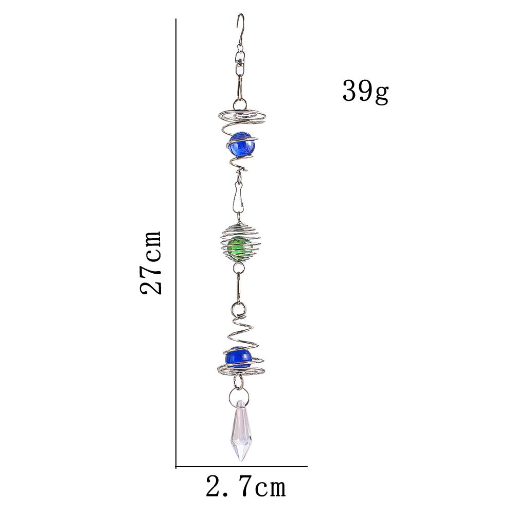 D2 Glaskugel Edelstahl Spiralschwanz Hängender Windspiel Stabilisator Sonnenfänger Regenbogenmacher Stress Windball Heimdeko