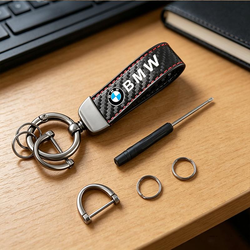 Carbon Fibre Motorcycle Car Keychain Key Chain for BMW M 1 3 4 5 6 7 Series X1 X3 X4 X5 X6 X7 F20 F39 F48 E46 E60 E36 E3 Sticker bljm36