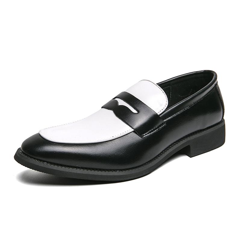 Mocassini Brand di Lusso Italiani da Uomo Scarpe in Pelle Colore Bianco e Nero Slip-on Suola Morbida Scarpe Casual Mocassino da Matrimonio