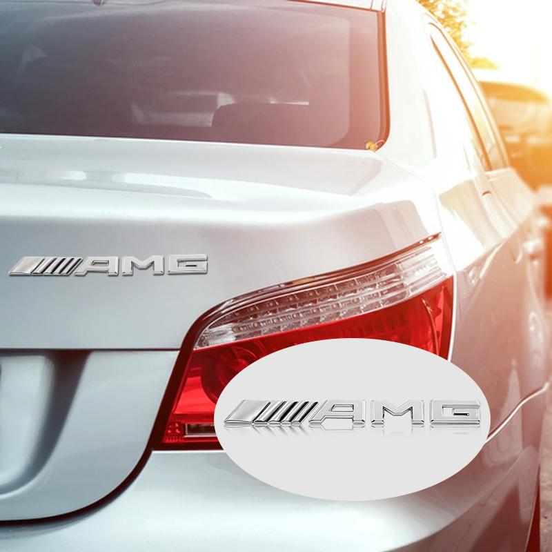 3D Metal AMG Logo Car Rear Letter Emblem Trunk Stickers For Mercedes Benz C E S GLE CLC Class W204 W203 W205 W124 W221 W213 W212