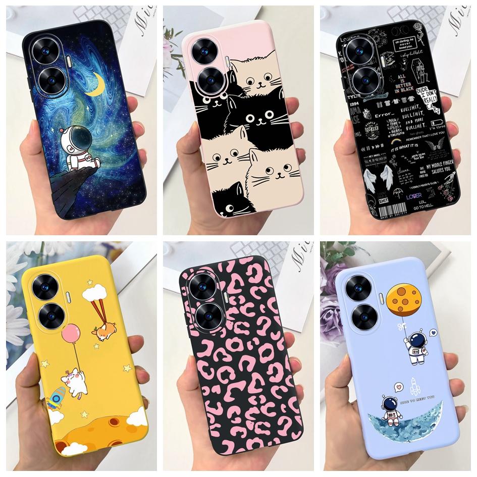 Per Custodia OPPO Realme C55 Carino Astronauta Cover Morbida in Silicone Posteriore per Realme C55 RMX3710 C 55 Real me C55 Custodia