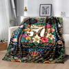 Vintage Milestone Birthday Blanket Soft Warm Cozy Perfect for Bedding Sofa Couch for All Seasons Modern Ideal Gift for Friends Family Couples Picnic