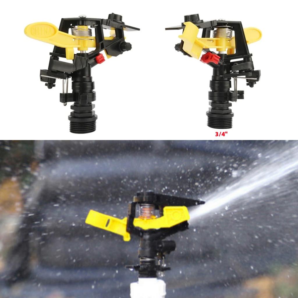 1/5/10Pcs Adjustable Rocker Impact Sprinkler Head 3/4" 360 Degree Rotary Watering Nozzle for Garden Lawn Agriculture Irrigation